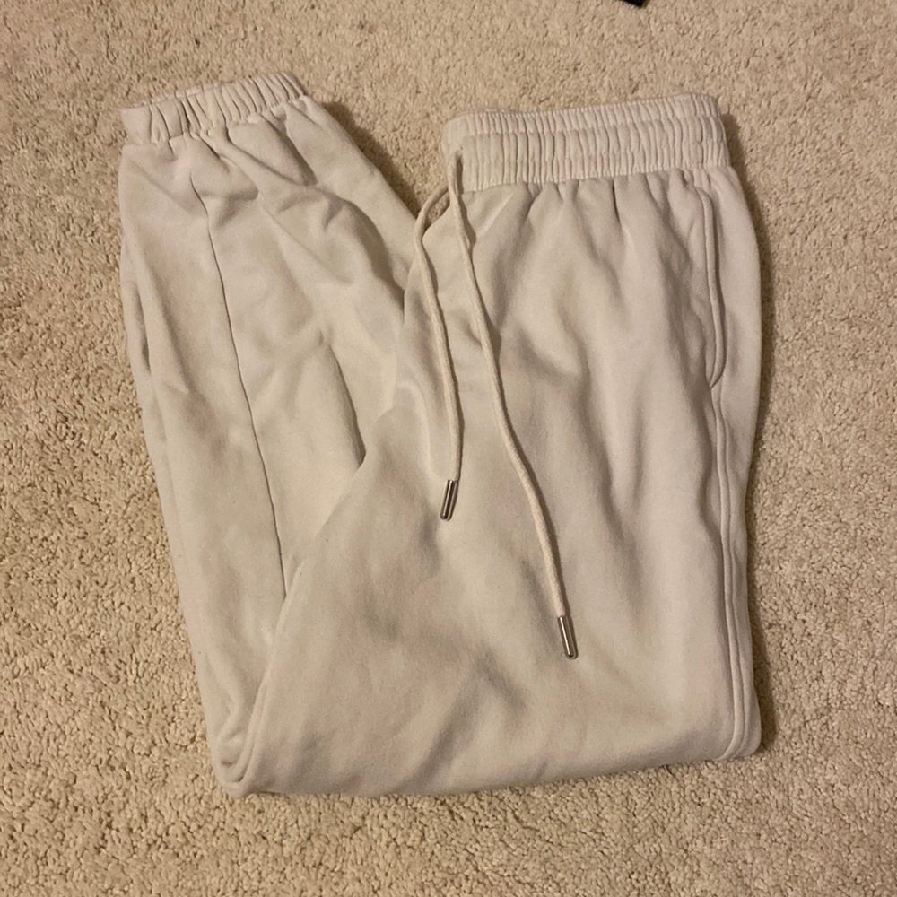 H and M white sweat pants, womens size Small